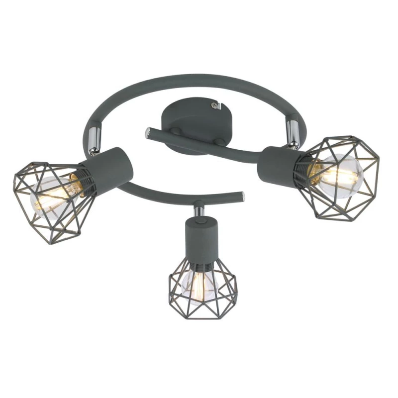 Stropné bodové osvetlenie VERVE - 3xE14, 40W, kruhové, matné šedé