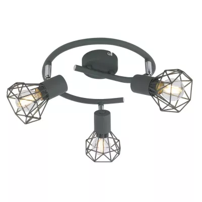 Stropné bodové osvetlenie VERVE - 3xE14, 40W, kruhové, matné šedé