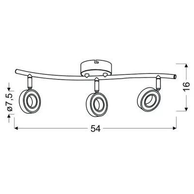 LED bodové stropné svietidlo VINOLA - 3x5W, 3000K (teplá biela), chrómované