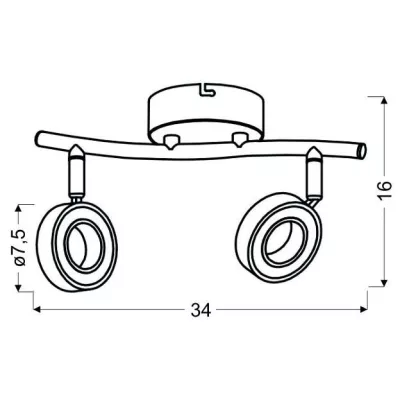 LED bodové nástenné / stropné svietidlo VINOLA - 2x5W, 3000K (teplá biela), chrómované