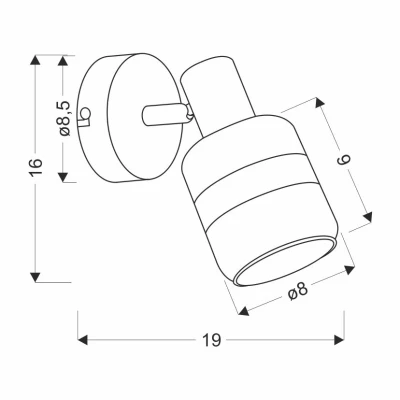 Nástenné bodové svietidlo YUKI - 1xE14, 15W, čierne / dymové sklo