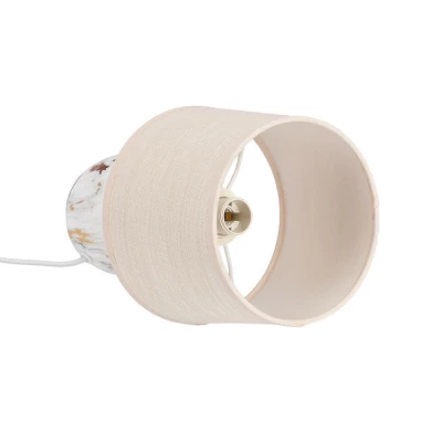 Moderná stolná keramická lampa ADELINA - 1xE14, 40W, biela/zlatá/béžová