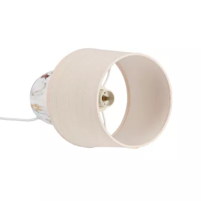 Moderná stolná keramická lampa ADELINA - 1xE14, 40W, biela/zlatá/béžová