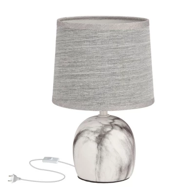 Moderná stolná keramická lampa ADELINA - 1xE14, 40W, biela / šedá