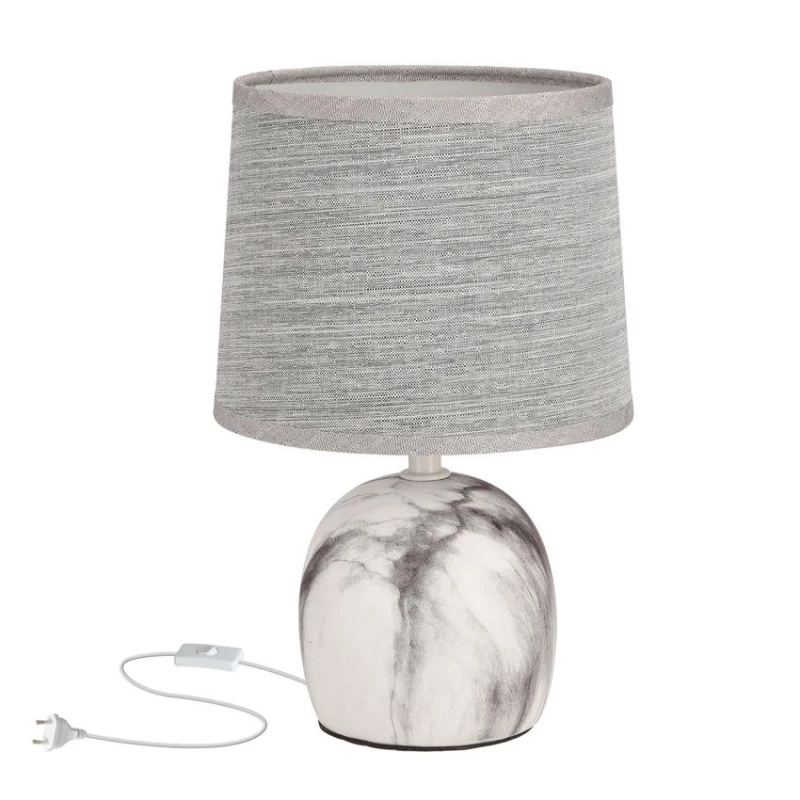 Moderná stolná keramická lampa ADELINA - 1xE14, 40W, biela / šedá