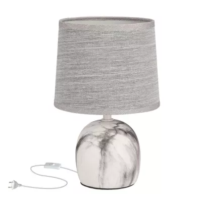 Moderná stolná keramická lampa ADELINA - 1xE14, 40W, biela / šedá