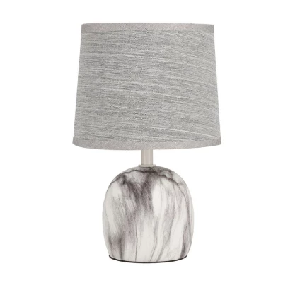 Moderná stolná keramická lampa ADELINA - 1xE14, 40W, biela / šedá