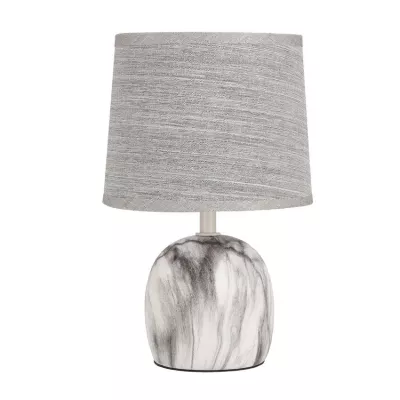 Moderná stolná keramická lampa ADELINA - 1xE14, 40W, biela / šedá