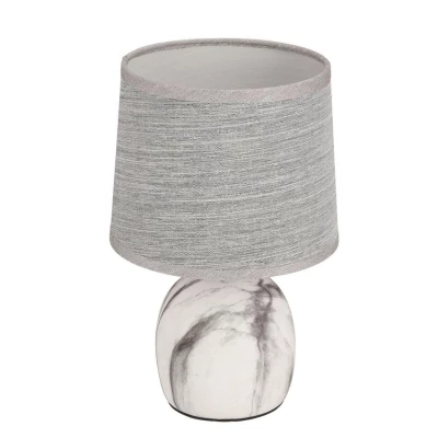 Moderná stolná keramická lampa ADELINA - 1xE14, 40W, biela / šedá