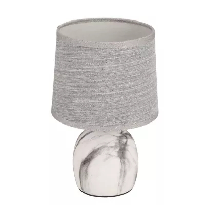 Moderná stolná keramická lampa ADELINA - 1xE14, 40W, biela / šedá