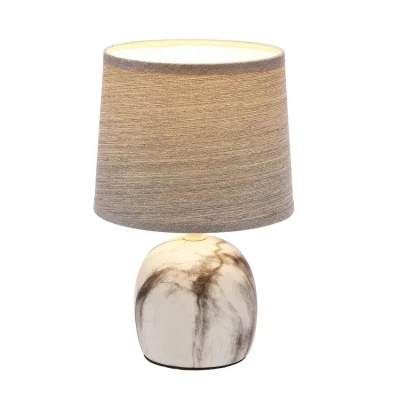 Moderná stolná keramická lampa ADELINA - 1xE14, 40W, biela / šedá