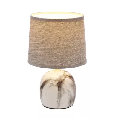Moderná stolná keramická lampa ADELINA - 1xE14, 40W, biela / šedá