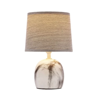 Moderná stolná keramická lampa ADELINA - 1xE14, 40W, biela / šedá