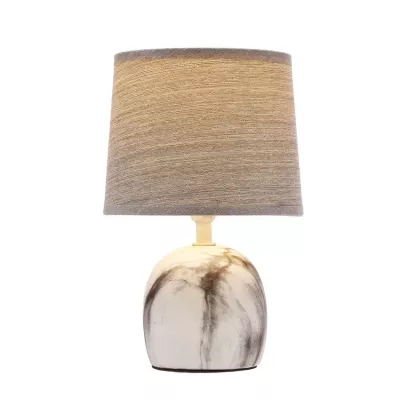 Moderná stolná keramická lampa ADELINA - 1xE14, 40W, biela / šedá