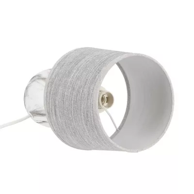 Moderná stolná keramická lampa ADELINA - 1xE14, 40W, biela / šedá