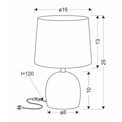 Moderná stolná keramická lampa ADELINA - 1xE14, 40W, biela / šedá