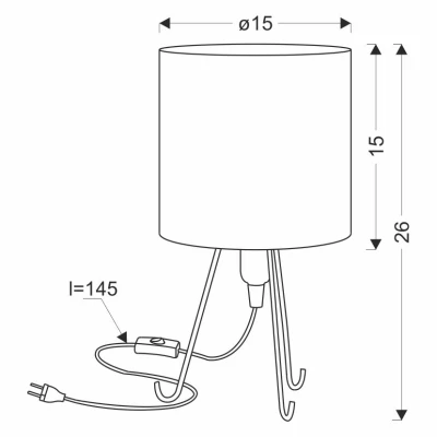 Dizajnová stolná lampa ADORA - 1xE14, 40W, borovica / čierna