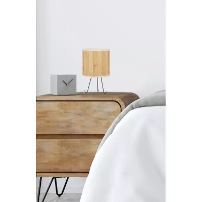 Dizajnová stolná lampa ADORA - 1xE14, 40W, borovica / čierna