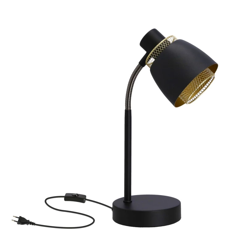 Moderná stolná lampa ALEKSANDRIA - 1xE14, 40W, zlatá / čierna