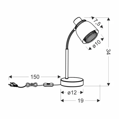 Moderná stolná lampa ALEKSANDRIA - 1xE14, 40W, zlatá / čierna