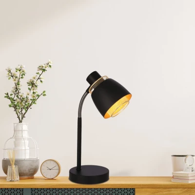 Moderná stolná lampa ALEKSANDRIA - 1xE14, 40W, zlatá / čierna
