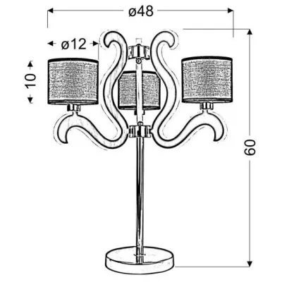 Moderná stolná lampa AMBROSIA - 3xE14, 40W + LED 18,4 W, 2800K (teplá biela), medená