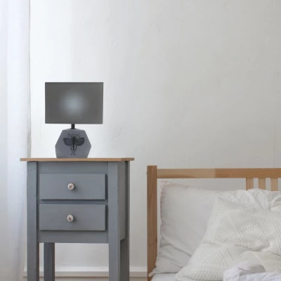 Stolná moderná lampa ANIMI - 1xE14, 40W, tmavá šedá