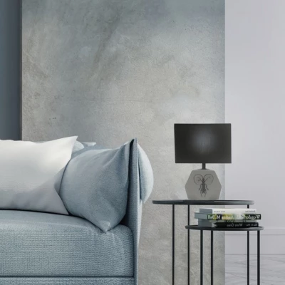 Stolná moderná lampa ANIMI - 1xE14, 40W, svetlá šedá / čierna