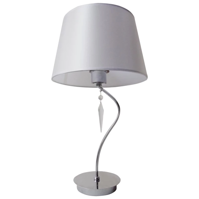 Moderná stolná lampa ANSA - 1xE27, 60W, chrómovaná / biela