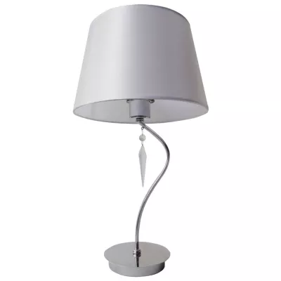 Moderná stolná lampa ANSA - 1xE27, 60W, chrómovaná / biela