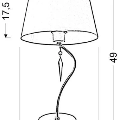 Moderná stolná lampa ANSA - 1xE27, 60W, chrómovaná / biela