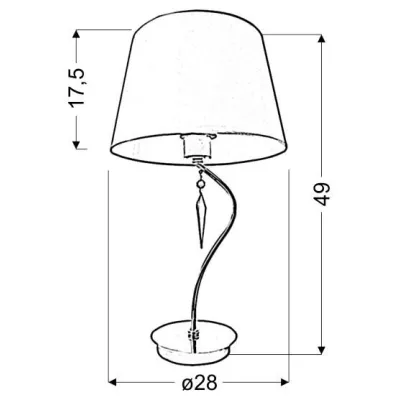 Moderná stolná lampa ANSA - 1xE27, 60W, chrómovaná / biela