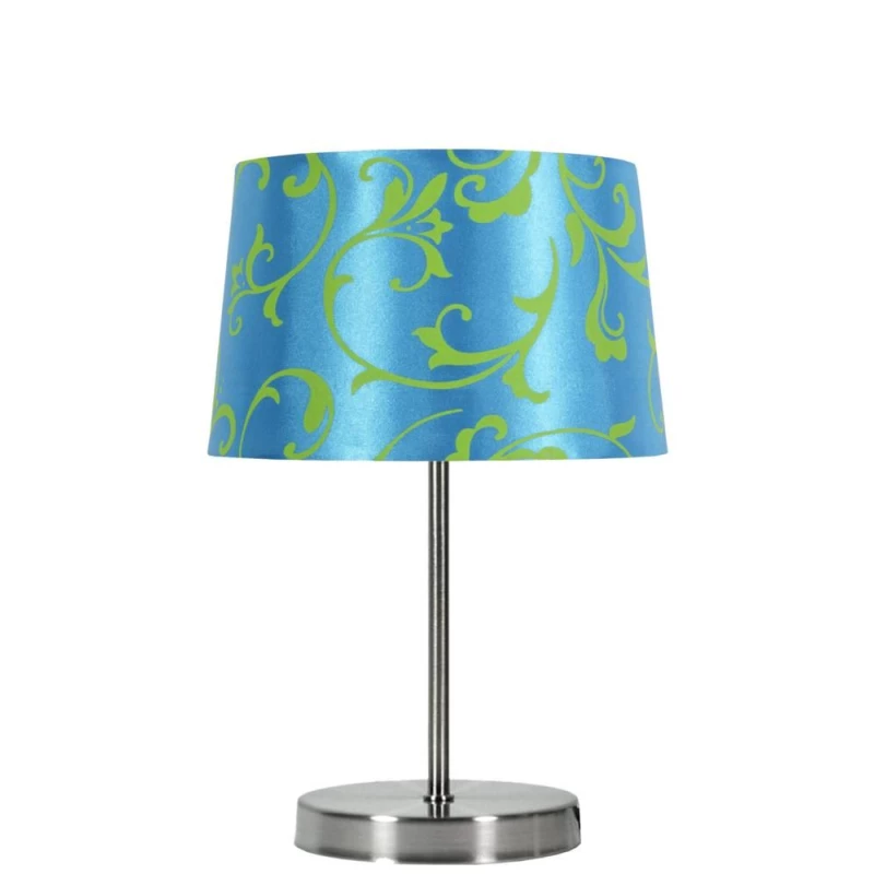 Moderná stolná lampa AROSA - 1xE14, 40W, strieborná / modrá