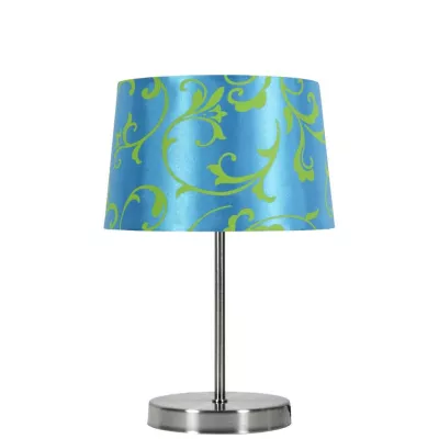 Moderná stolná lampa AROSA - 1xE14, 40W, strieborná / modrá
