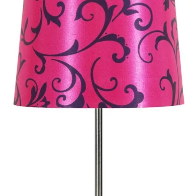 Moderná stolná lampa AROSA - 1xE14, 40W, strieborná / ružová