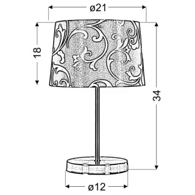 Moderná stolná lampa AROSA - 1xE14, 40W, strieborná / modrá