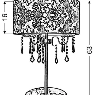 Moderná stolná lampa ASTOR - 3xE14, 40W, chrómovaná / červenočierna