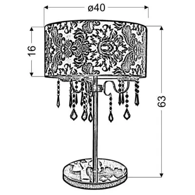 Moderná stolná lampa ASTOR - 3xE14, 40W, chrómovaná / červenočierna