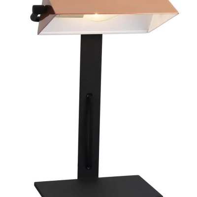 Stolová lampa v bankárskom štýle BANKIER - 1xE14, 40W, čierna / medená