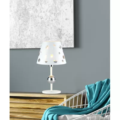 Stolná moderná lampa BATLEY - 1xE14, 60W, biela