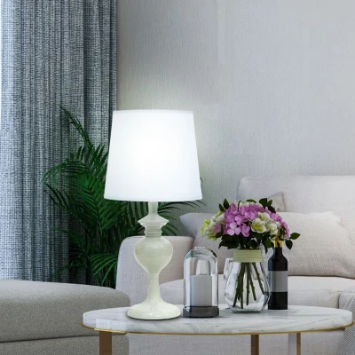 Moderná stolná lampa BERKANE - 1xE14, 40W, biela / modrá