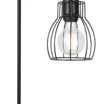 Stolová industriálna lampa BERNITA - 1xE27, 60W, čierna / hnedá