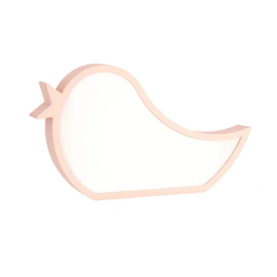 Stolná LED lampička do detskej izby BIRD - 12W, 3000K (teplá biela), ružová