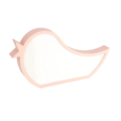 Stolná LED lampička do detskej izby BIRD - 12W, 3000K (teplá biela), ružová