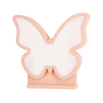 Stolná detská LED lampička BUTTERFLY - 14W, 3000K (teplá biela), ružová