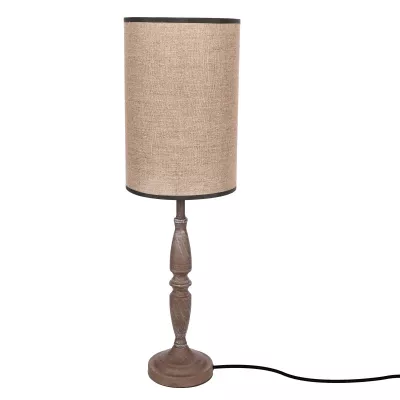 Stolná lampa na nočný stolík CARDINALE 4 - 1xE27, 40W, tmavá šedá / tmavý ľan