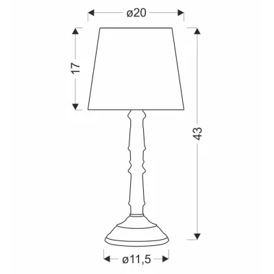 Stolná lampa na nočný stolík CARDINALE 1 - 1xE27, 40W, tmavá šedá / tmavý ľan