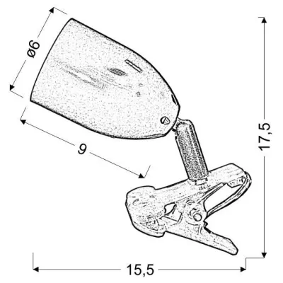 Stolná LED lampička s klipom CLIP - 3W, 4000K (denná biela), červená