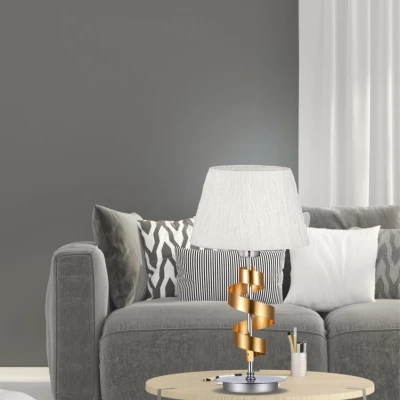 Stolná lampa DENIS - 1xE27, 60W, chrómovaná / zlatá