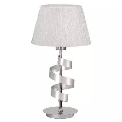 Stolová lampa DENIS - 1xE27, 60W, chrómovaná / biela